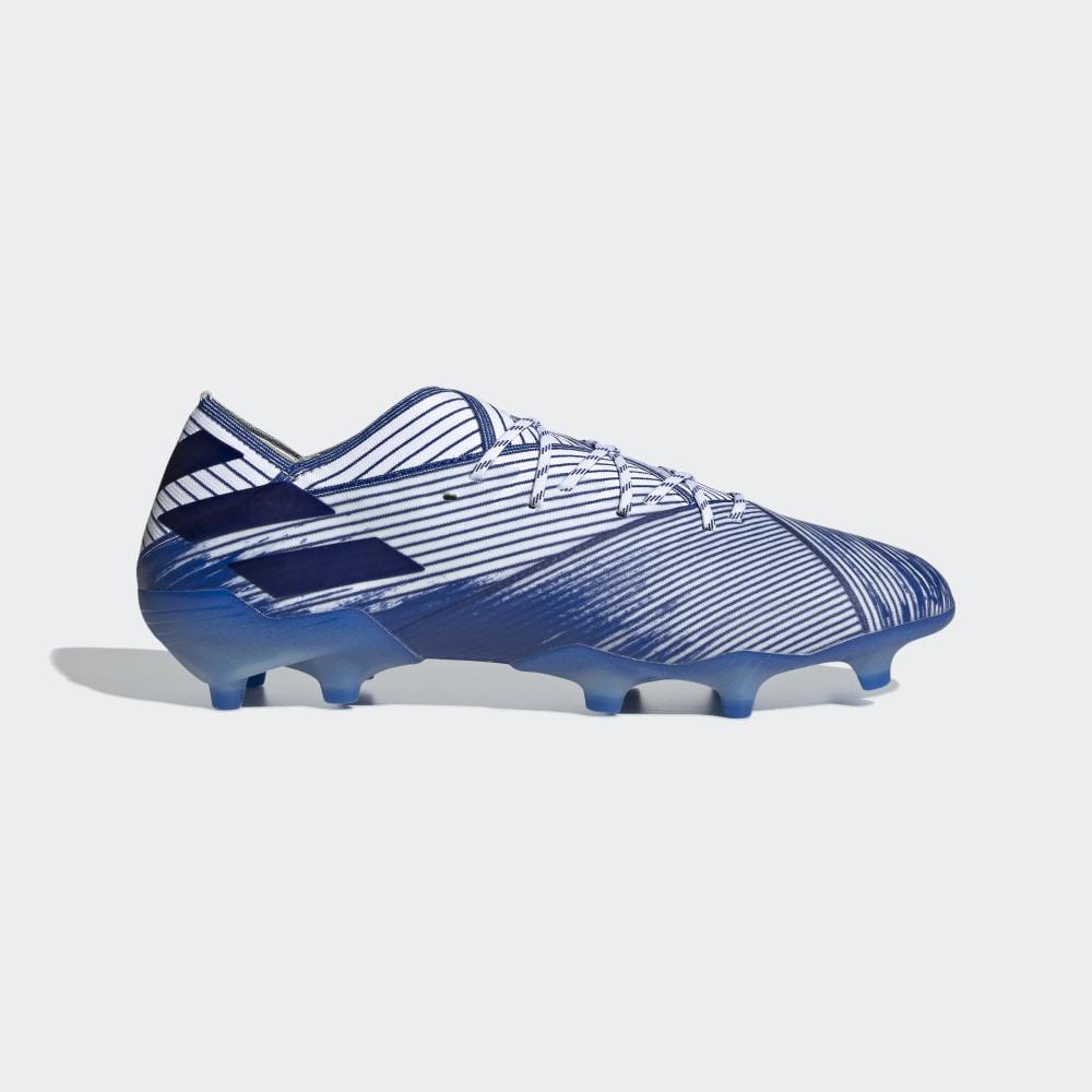 Ghete Fotbal Adidas Nemeziz 19.1 Firm Ground Barbati Romania - Albi/Albastru Regal/Albastru Regal EG